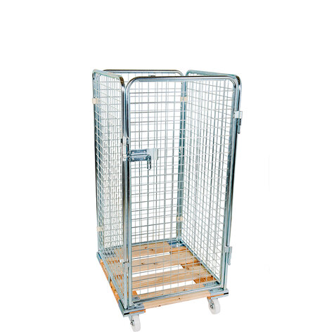 rollcage with wooden base, 724 x 810 mm, type 4-sided