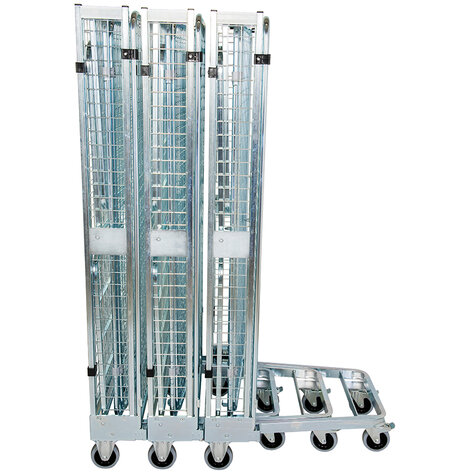 nestable metal rollcage, 730 x 815 mm, with 3 x metal base, ANTI-THEFT