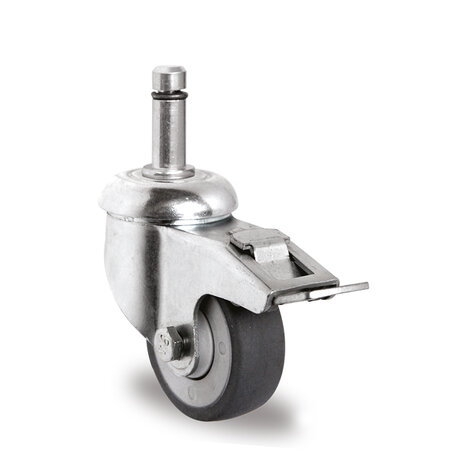 swivel castor with bolt hole and total brake,  50 mm