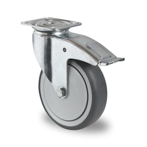 swivel castor,  150 mm with total brake