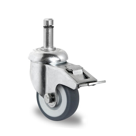 swivel castor with bolt hole and total brake,  75 mm