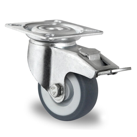 swivel castor,  50 mm with total brake