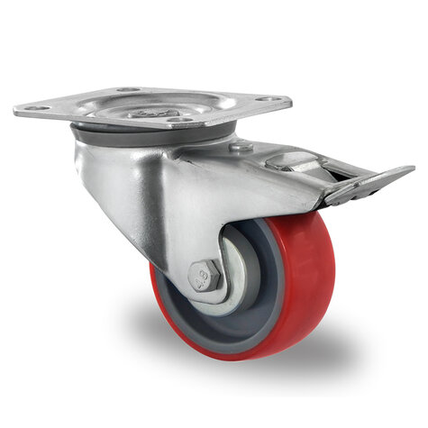 swivel castor,  80 mm with total brake