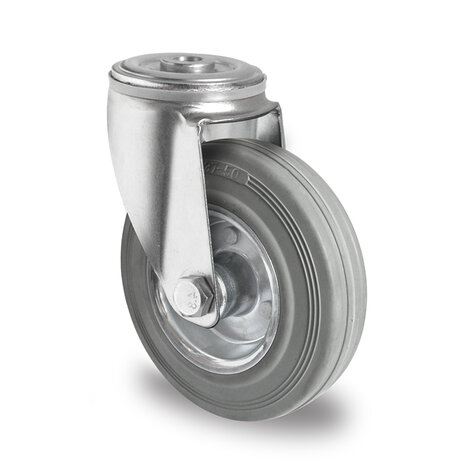 swivel castor with bolt hole,  100 mm