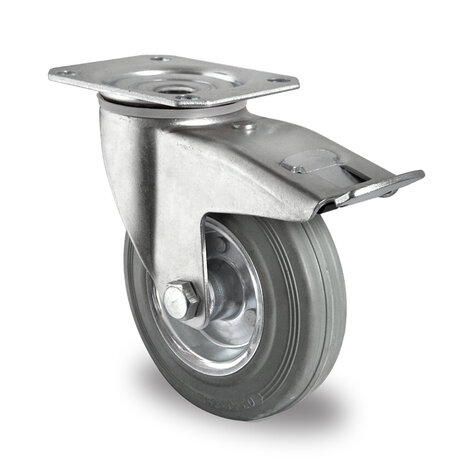 swivel castor,  80 mm with total brake