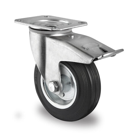 swivel castor,  125 mm with total brake